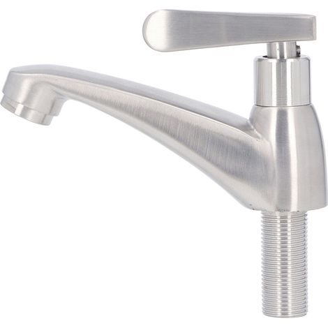 Robinet d'eau froide simple en acier inoxydable 304 pour lavabo de salle de bain ou évier de cuisine. (1/5)