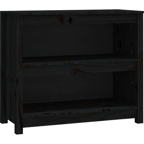 Maison Exclusive - Bücherregal Schwarz 80x35x68 cm Massivholz Kie