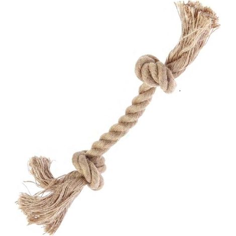 SMALL 23 CM: Gioco corda a 2 nodi  in canapa naturale per cani