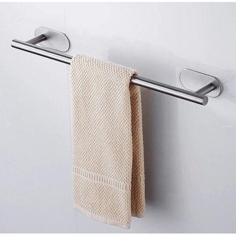 1 Porte-serviettes mural, acier inoxydable, sans perçage, résistant à la rouille, 40 cm, salle de bain (1/5)