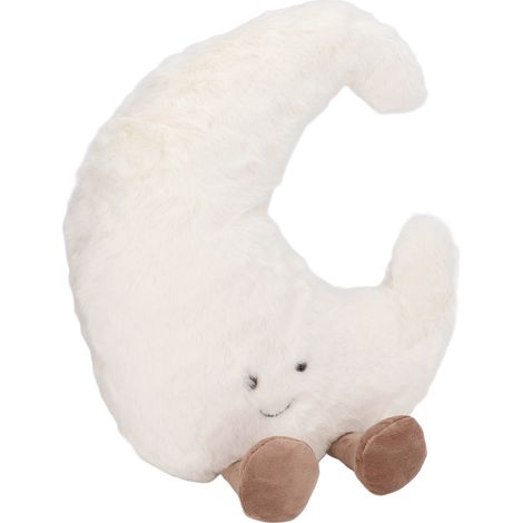 Coussin décoratif en forme de lune, mignon et doux, idéal pour la chambre de bébé ou d'enfant, parfait pour la lecture. Cadeau idéal. (1/5)