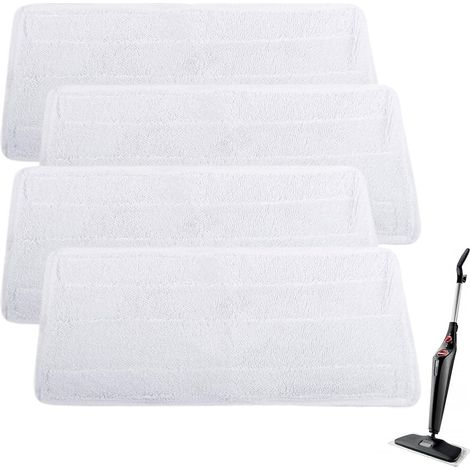 Lot de 4 Housses de rechange pour nettoyeur vapeur Vileda XXL,housse de rechange en microfibre lavable pour nettoyeur vapeur Vileda Steam PLUS XXL lavable en blanc réutilisable rechange (1/5)