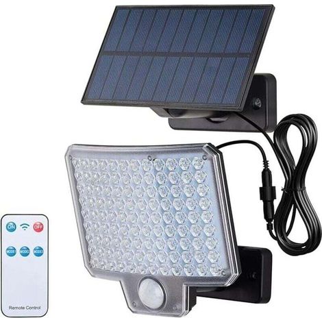 GD201, Solar-Sicherheitsleuchten für den Außenbereich mit Bewegungsmelder, 3 Modi und Fernbedienung, IP65 wasserdichte Solar-Gartenleuchten für Garten, Hof und Einfahrt - Crezuo