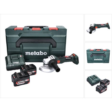 Metabo – Meuleuse d'angle 18V 125mm – Moteur sans balais – Vitesse 10 000 tr/min – Profondeur de coupe 27mm – Avec 2 batteries 4,0Ah - BL 11-125