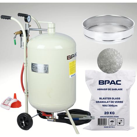 Pack sableuse mobile 75l + tamis + abrasif 20kg 300-600 - BPAC