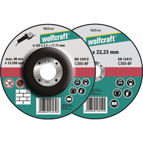 Wolfcraft -  5 Trennscheiben für Stein, gekröpft .ø125x2,5x22,2mm - 1623300 (1/2)
