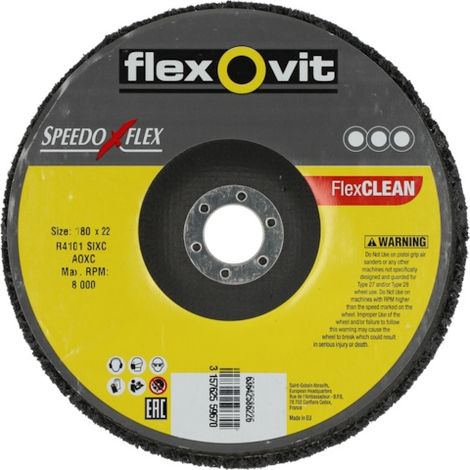 Disque abrasif appliqué Rapid Strip FlexCLEAN - Ø 180 mm - Grain 2 (gros) - FLEXOVIT