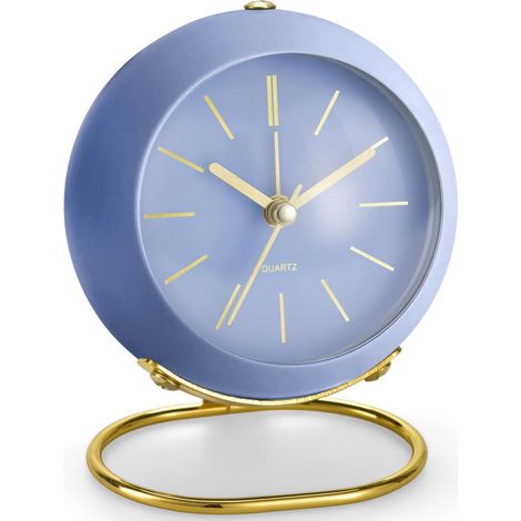 Retro-Analogwecker ohne Ticken, mit Nachtlicht, geräuschlosem Betrieb, batteriebetrieben, einfach zu bedienen und mit lautem Alarm