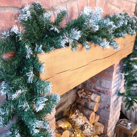 Premier 270cm (9ft) x 25cm Snow Tipped Green Christmas Garland Decoration (1/5)