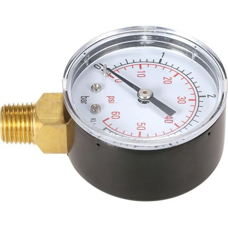 Filtre pour piscine – Diamètre 50 mm, pression 0–60 psi (0–4 bar), avec manomètre hydraulique à cadran et indicateur de débit, filetage NPT 1/4 pouce