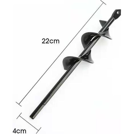 Perceuse, perceuse de sol pour l'installation de clôtures, perceuse à main, petite perceuse à barre de torsion, accessoires de jardin, ameublissement de plantation de fleurs (noir - diamètre 4 cm x lo (1/5)