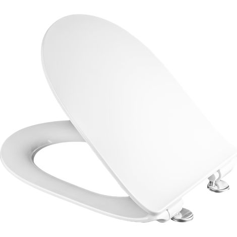 Hatria Abattant WC Duroplast - 44 cm - Blanc - Antibactérien - Système de fermeture silencieuse (1/5)