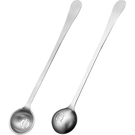 Lot de 2 cuillères à olives Acier inoxydable Écumoire ajourée Cuisine et rangement 17 cm (1/5)