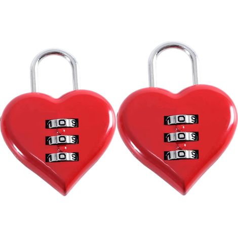 Cadenas à combinaison, 3 chiffres, couleur rouge, pour installation domestique et usage quotidien.-AquaForge (1/5)