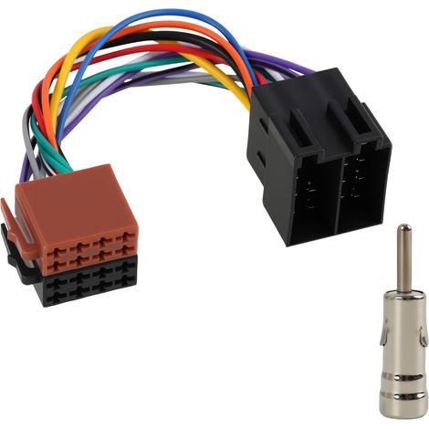 Adaptateur Autoradio ISO 16 Broches, Faisceau de Câbles Stéréo Universel pour Poste Après-Vente, Connexion Rapide sans Soudure, Transmission Audio Stéréo Stable pour Véhicules (1/5)