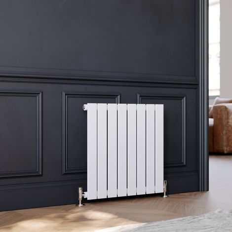 ELEGANT Horizontal Designer Radiator Flat Panel 600 x 600 mm White Central Heating