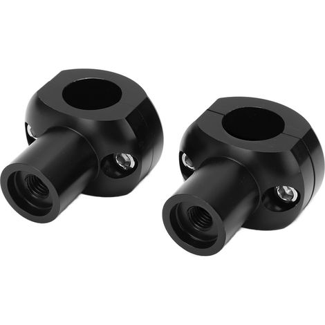Rehausseur de guidon de moto 25 mm CNC universel, fixation pour guidon de moto, tête ronde avec bande, noir (1/5)