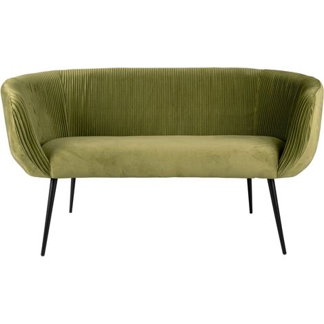 Canapé 2 places en velours nervuré design rétro MAJESTIC (1/5)