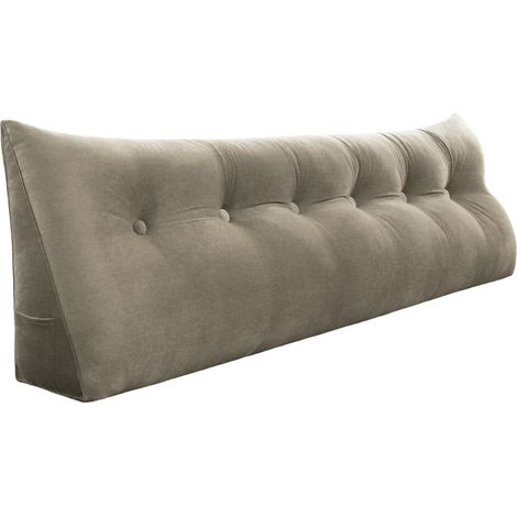 VERCART Grande cuscino per la lettura a cuneo, cuscino lungo per la schiena, cuscino decorativo per la testata del letto, cuscino triangolare per il posizionamento del corpo per il daybed o il divano