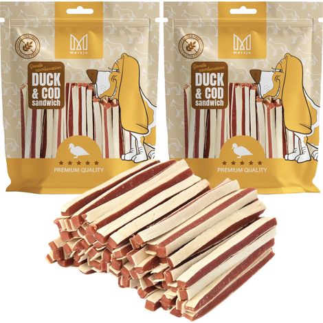 Hundeleckerli – Weiches Entenstreifen-Sandwich Mersjo 1 kg