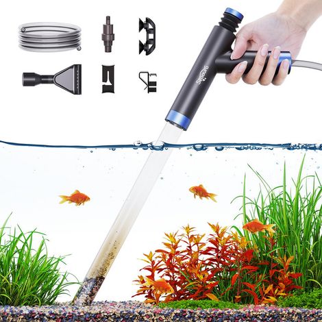 Aspirateur de gravier pour aquarium avec pompe manuelle siphon de nettoyage pour changement d'eau et entretien de fond
