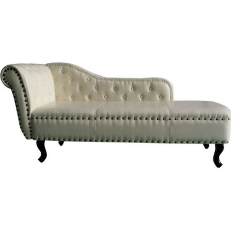 Fauteuil canapé méridienne crème salon salle à manger chesterfield (1/3)