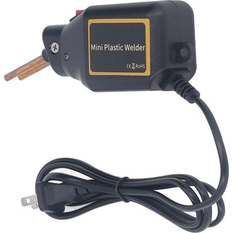 Machine à souder plastique, réparation pare-chocs, outil de colmatage fissures et trous, mini noir, 110V norme US, avec clous de soudage (1/5)