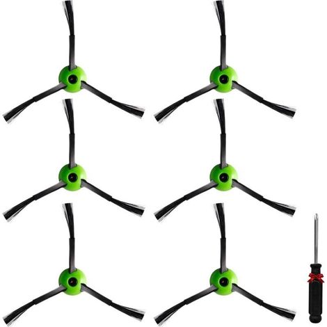 Set of 6 replacement side brushes for iRobot Roomba vacuum cleaners j5 j5+ j6 j6+ j7 j7+ j8 j8+ j9 j9+ i3 i4 i5 i5+ i6 i6+ i7 i7+ i8 i8+ e5 e6 5150 6198 7150 7550 j & i & e series (1/4)