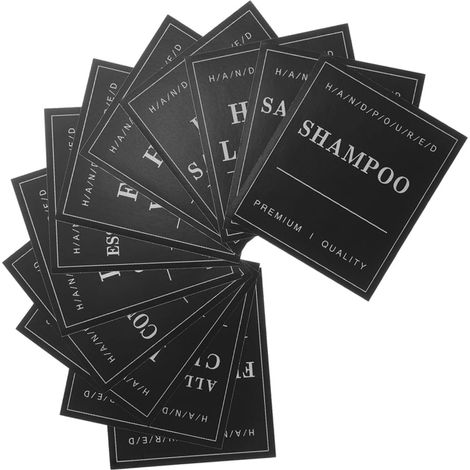 Labels for Bathroom and Shampoo Bottles Black PVC Adhesive