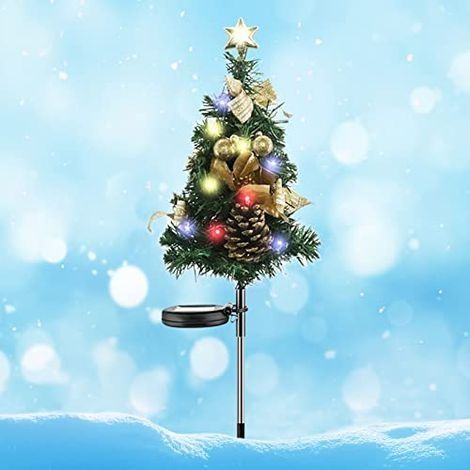 Sapin Noel Artificiel Led Petit, Sapin De Noel Lumineux Extérieur Solaire, Guirlande Solaire Exterieur Noel Lumineuse, Mini Sapin Decoration Noel Exterieur Solaire Clignotante Lampe Ja (1/5)