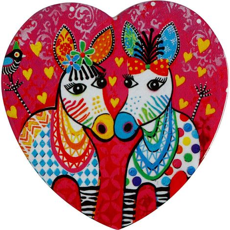SOTTOBICCHIERE LOVE HEARTS 10CM ZIG ZAG ZEBRAS