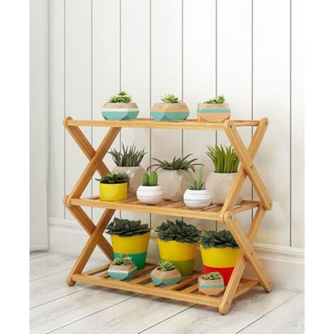 Étagère à chaussures pliable en bambou, 50 cm de long, idéale pour maison, salon, balcon (1/5)