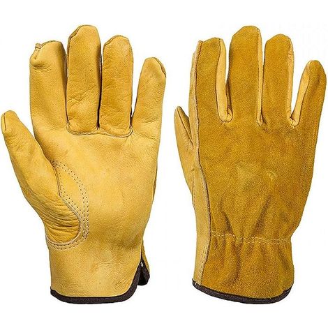 Filiyano-Gants de jardinage imperméables pour hommes et femmes, en cuir jaune (1/5)