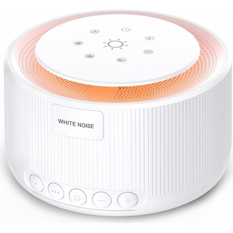 White noise machine – White noise machine with 30 calming nature sounds, 30 volume levels, light, 3 memory functions, mains or USB powered, sleep sound machine for adults, babies and children. (1/5)
