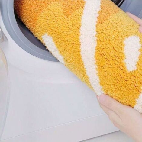 Tapis de bain absorbant, tapis stimulant la dopamine, tapis de porte antidérapant, tapis de salle de bain – 40 x 60 cm – Orange