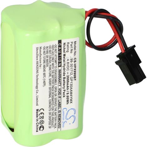 vhbw Akku kompatibel mit Visonic PowerMaster 10 Powermax 99-301712, Powermax Express Alarmanlage, Alarmsystem (2000 mAh, 4,8 V, NiMH) (1/5)