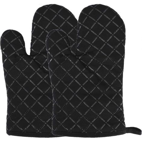 Gants de cuisine en silicone résistants à la chaleur et antidérapants, gants de barbecue en coton, cadeau (1/5)