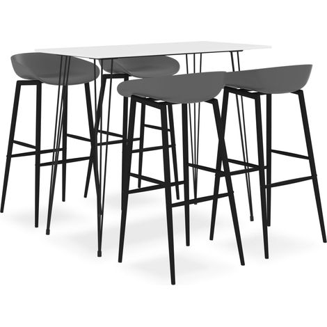 5-tlg. Bar-Set Weiß und Grau
