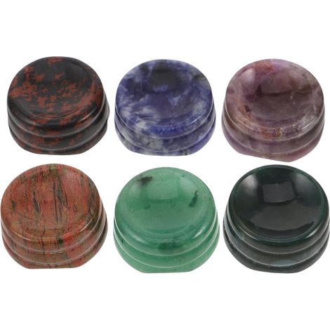 Socles sphériques en cristal d'agate naturelle lot de 6, support (1/5)