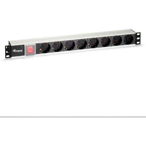 Stromversorgungsleiste Alu-Rack 19 19 1u 8 Steckdosen mit Schalter