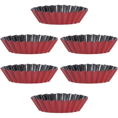 Moule à tartelettes aux œufs antiadhésif (6 pièces), moule à cupcakes, biscuits et puddings, outil de pâtisserie (1/3)