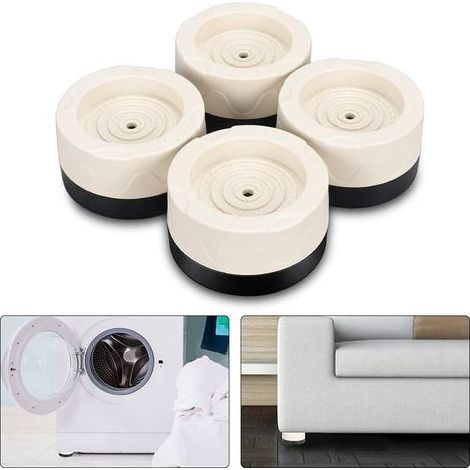 TAISHENGDA - Gummifüße für Waschmaschinen, 4-teiliges Set Antivibrations-Gummifüße, universelle Waschmaschinenfüße, weiße Antivibrations-Gummifüße (1/5)