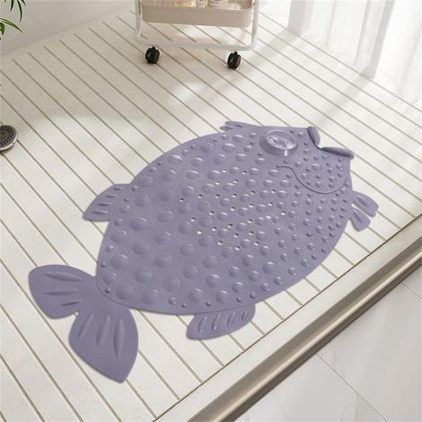 Ciel-Tapis de Bain Antidérapant pour Enfants, Lavable en Machine, Tapis de Baignoire en PVC avec Ventouse, pour Salle Bain, Douche (Gris 35x64cm) (1/5)