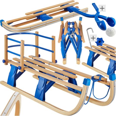Luge en bois VIVIAN pliable avec dossier - (1/5)