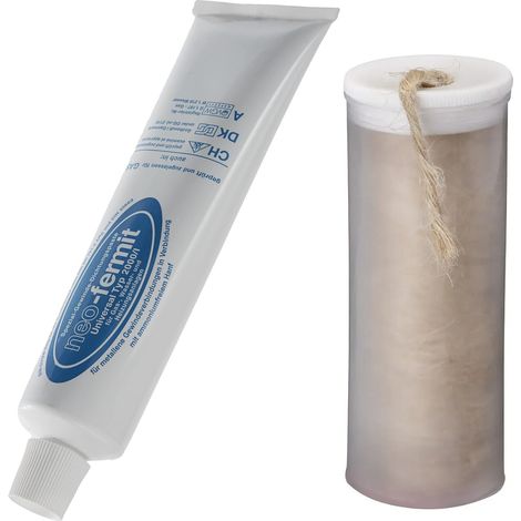 Schläfer - Kit Sigillante Professionale con Canapa Idraulica e Pasta Sigillante 185815 per Filetti in Metallo e Plastica, Raccordi di Rubinetti, Valvole, Tubi di Scarico e Carico, Conf. di 2 Pz