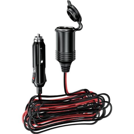 Cable D'Extension Allume-Cigare 12 V 24 V - 1 5 M - Fusible 15 A - Indicateur LED - Cuivre Pur 16 AWG - Etanche - Pour Pompe Refrigerateur Aspirateur