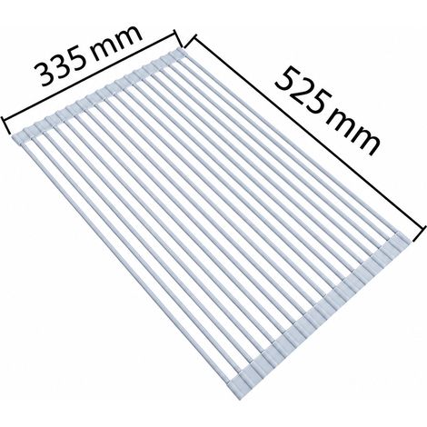 Égouttoir d'évier pliable Modèle B rond 5233.5 tapis égouttoir silicone 53,5 × 6 × 6 cm 1,22 kg – Livraison gratuite (1/5)