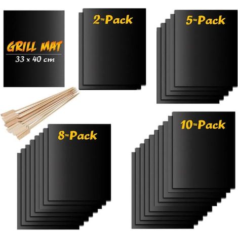 Lot de 2 tapis antiadhésifs pour barbecue, four et cuisson - taille (1/5)