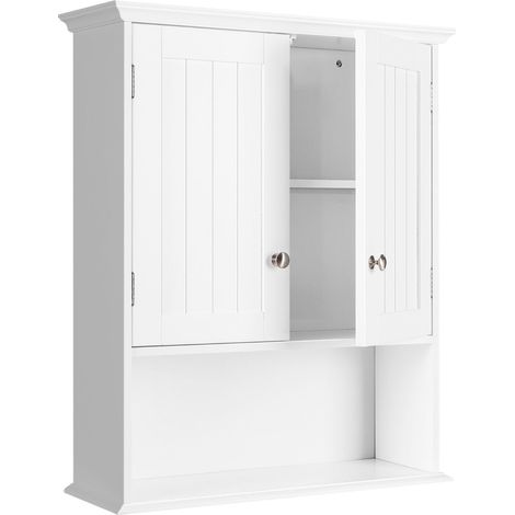 Mobiletto da bagno pensile 60 x 19 x 71 cm salvaspazio finitura impermeabile design moderno in MDF bianco 200019238