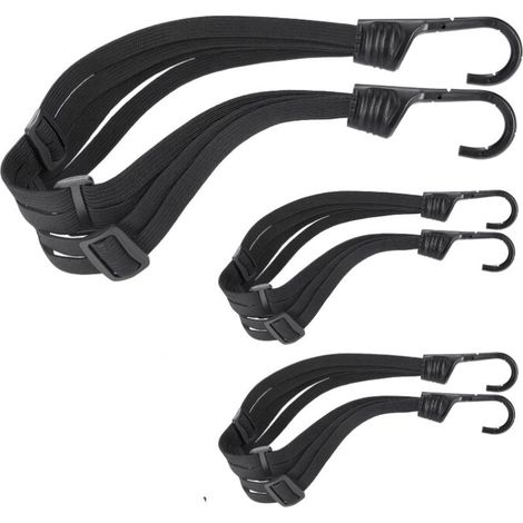 Lot de 3 tendeurs de vélo robustes avec crochets et boucles coulissantes